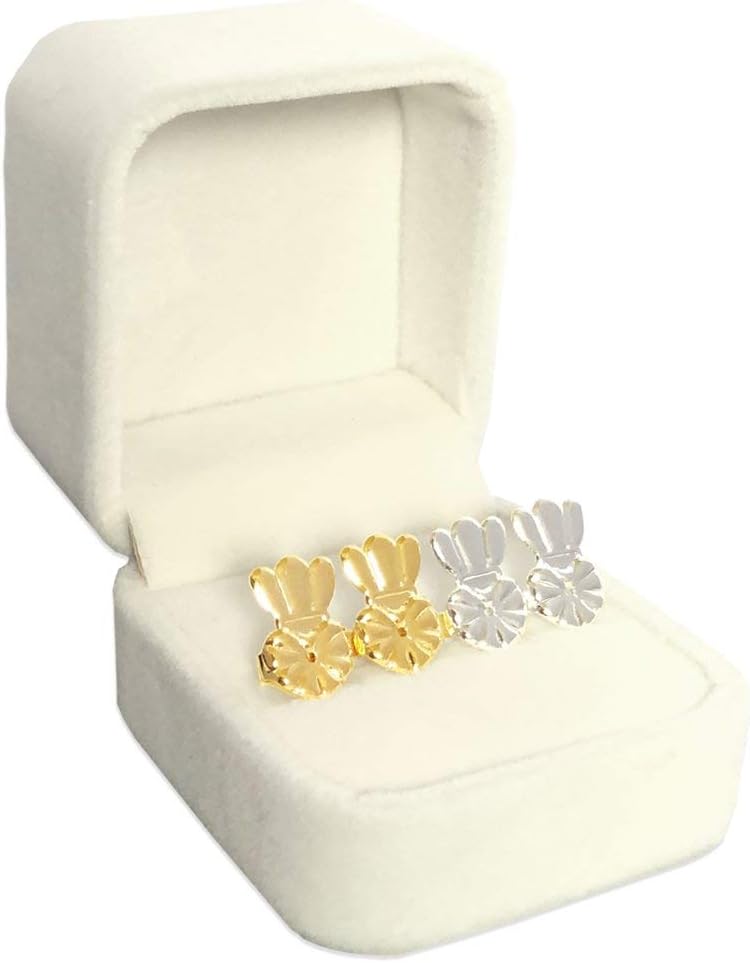Earring Lifter Backs,Earring Lift (1 Pair 18K Gold Plated and 1 Pair Silver Plated) Earring Lifts Hypoallergenic Earring Lifters Back Earrings by AILYRISS (Crown)