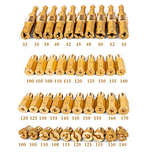 CULMKARI 30 pcs Main Jets & 10Pcs Slow Jets Pilot Jet Kits Fits for PWK Keihin OKO Carbs SCL-2018090002-ZH-T-01 SCL-2018090002-ZH-T-02 SCL-2018090001-ZH-T-01 SCL-2018090003-ZH-T-01
