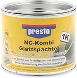 presto NC-Kombi Glättspachtel 250 g – Feinspachtel für Kfz, Modellbau und Metall, leicht schleifbar, für porenfreie glatte Oberflächen