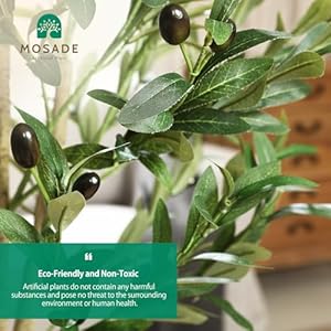 Mosade artificial olive tree 10 feet fake olive plant and handmade seagrass basket perfect tall faux topiary silk tree for indoor entryway decor home office gift  urban country home decor