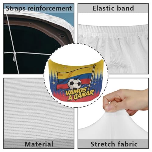 Image of Columbia Soccer Car Hood Cover Polyester Elastic Fabrics Can be Washed Suitable for Large SUV and Pickup Trucks