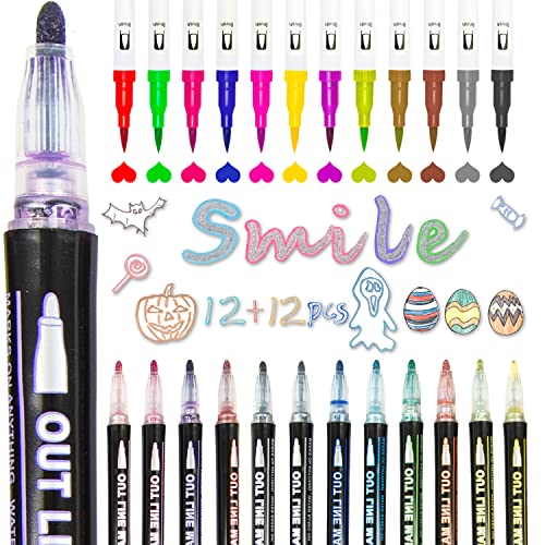 Magische Stifte, Dual-Line Metallic Marker Pen For