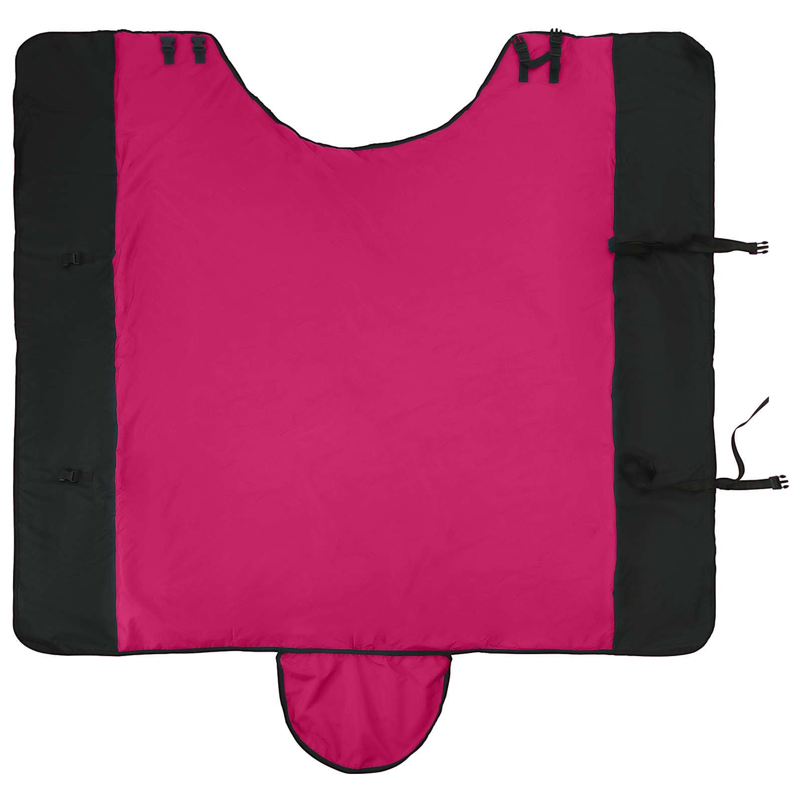 Manta de poliéster para caballo, color verde oscuro y negro, impermeable y transpirable, con solapa de cola, cierre ajustable, para establo, pasto, paddock y transporte