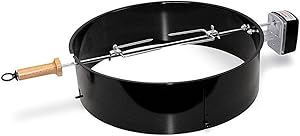 Weber Kettle Grill Rotisserie Kit for 22 Inch Charcoal Grill - Great for Slow Roasting Chicken, Lamb, Ribs, or Turkey on your Weber Grill; Includes Spit, Forks, and Motor