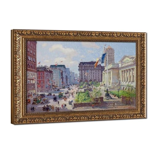 Impression sur toile New York Public Library par Colin Campbell Cooper 61x91 cm