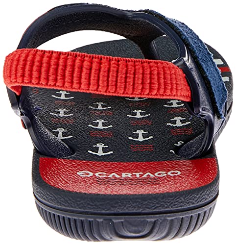 Sandália Dakar Plus, Cartago, Bebê Meninos, Azul/Vermelho, 22