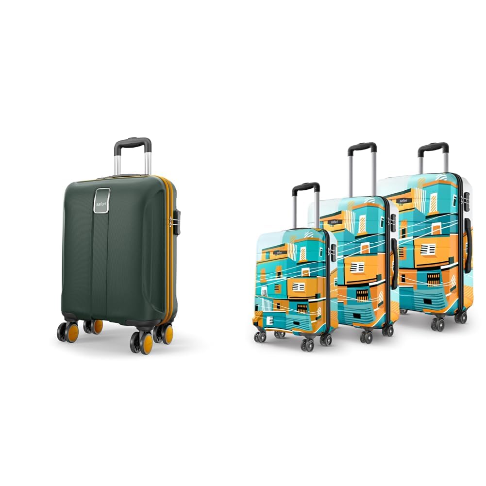 safari Cabin Polycarbonate Spinner Thorium Neo 8 Wheels 55Cm Size Trolley Bag, Hard Case, 360º + Oasis 55, 65 & 77 Cms Polycarbonate Trolley Bag, Printed Cabin 8 Wheels Spinner Travelling-picture-36