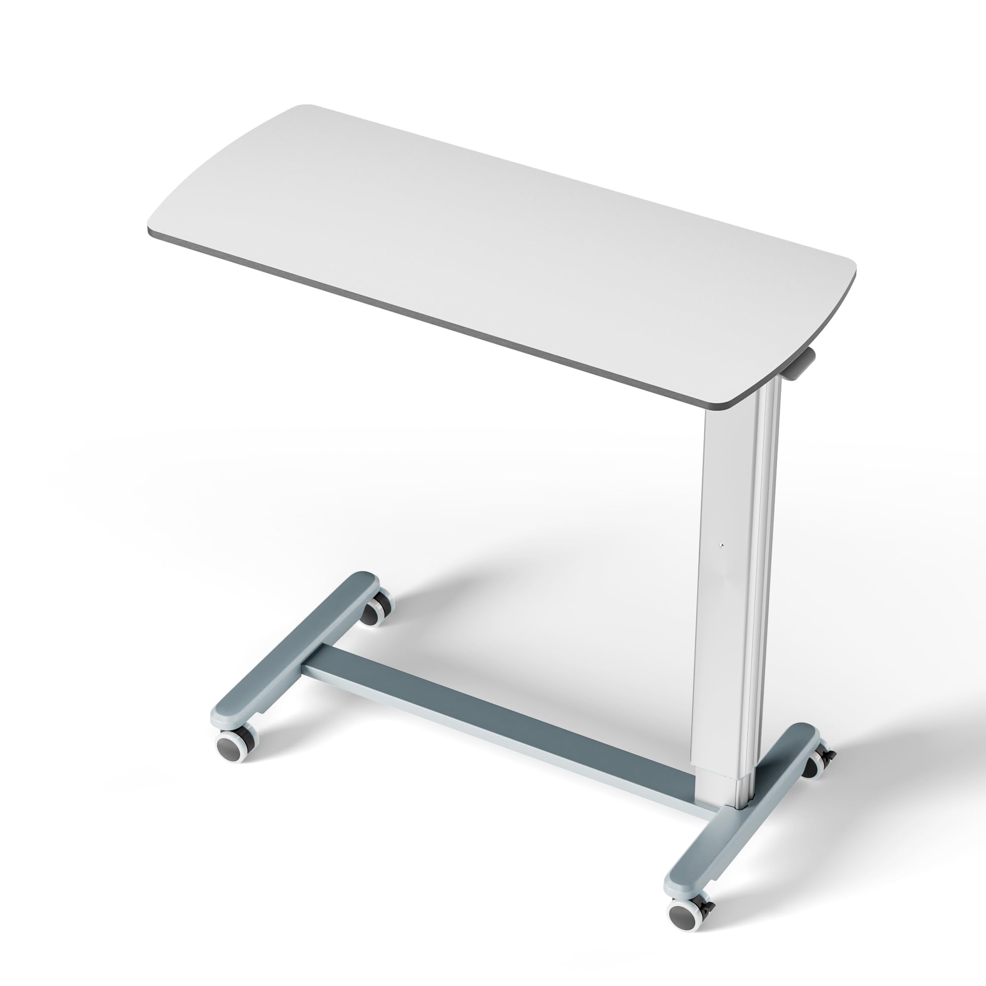 EUREKA ERGONOMIC Overbed Table with Wheels 35 4 Pneumatic Adjustable Bedside Desk with C-Shaped Base HPL Top Aluminum