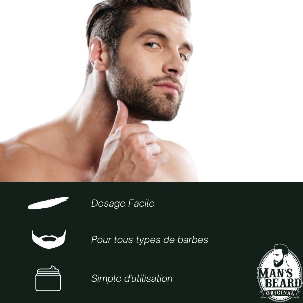 Man's Beard | Baume De Barbe Sapin | Soin hydratant et nourrissant cire pour barbe | Ingrédients d'Origine Naturelle | 100% Fabriqué en France | 90 ml