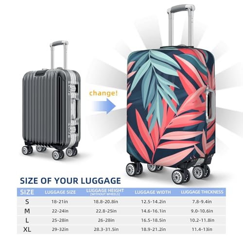 Classic Leaf Plants Travel Luggage Cover for Suitcase Anti-Scratch Fashion Suitcase Protector Washable Elastic Baggage Covers Fits 18-21 Inch Luggage for Travel Beach Holiday3
