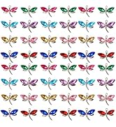 YWNYT 80PCS Alloy Dragonfly Charms, Mixed Color Cute Craft Tiny Rhinestones DIY Delicate Ornament...