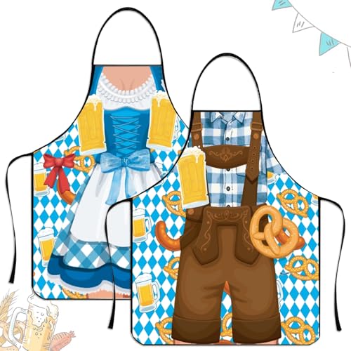 ABTOLS 2PCS Oktoberfest Apron, German Oktoberfest Dress Costume Dirndl German