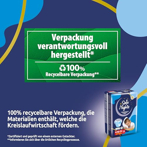 Babylino Safe Nights Boy, Höschen für die Nacht, für Kinder von 4-7 jahren ( 17 - 30 kg), 14 Stück