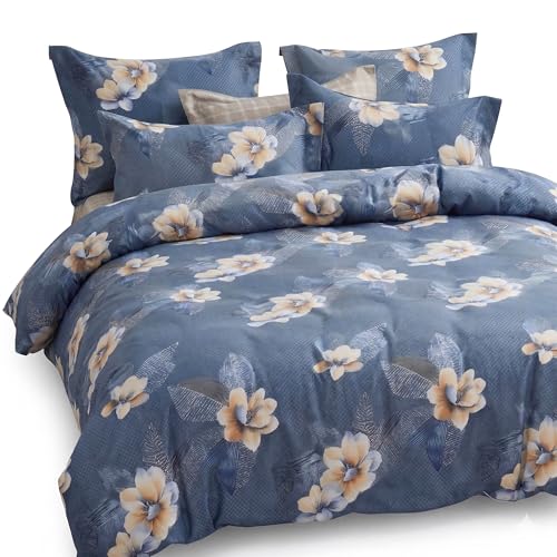 Image of Bedsheet for Double Bed King Size | 90 X 100 Inch Bed Sheet with 2 Pillow Covers 18 X 28 Inch | Soft, Wrinkle Resistant, Durable 250 TC Breathable, Skin Friendly | Teal Blue