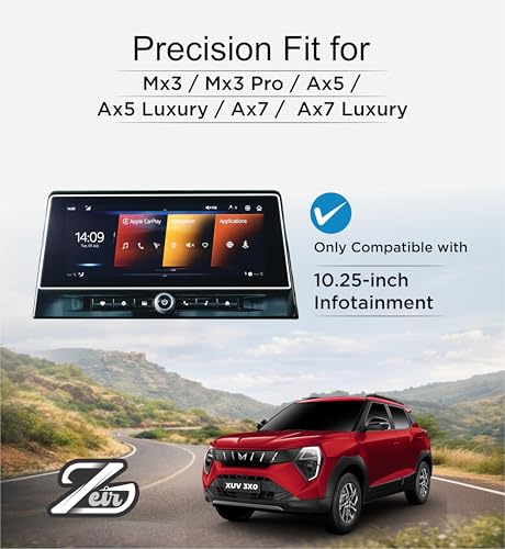 Image of ZEIR Screen Protector For MAHINDRA XUV 3XO 2026+ MX3 MX3Pro AX5 AX5L AX7 AX7L & - 10.25 INCH INFOTAINMENT Touchscreen GUARD | Mahindra3XO Display Guard | 9H Hardness, Anti-Scratch & Water Resistant | HD Clarity XUV3XO Car Dashboard Touchscreen Accessory 2025+ [Not Tempered Glass] (3XO Info)