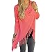 Oulifa Women's Long Sleeve Wrapped Cardigan Tops Tassle Poncho Coat