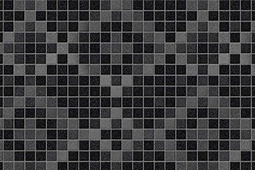 Meiwa Gravure DEC-10 Deco Sheet Peel and Stick Decorative Sheet 31.5 x 78.7 inches (80 x 200 cm), Holo Tile Pattern BK, Black