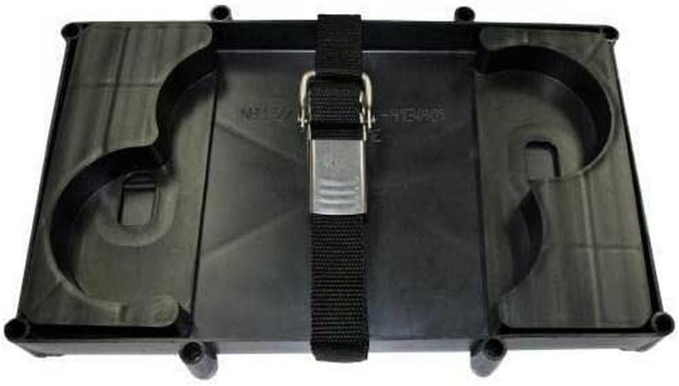 T-H Marine Optima Battery Tray Holder for D27M and D31M – Rugged UV and Corrosion Resistant Marine Battery Tray with Poly Strap, Stainless Buckle, 8 Mounting Slots, 13" x 7"