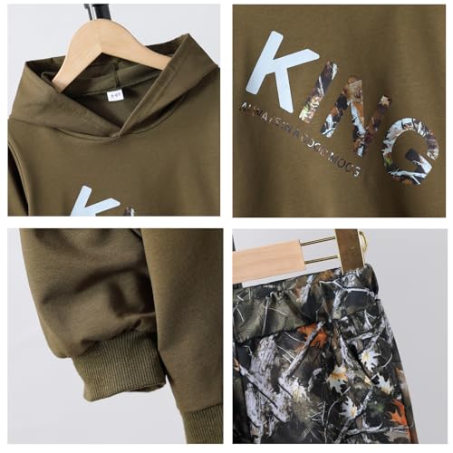 Image of KIDLAGA Toddler Boy Clothes Long Sleeve Hoodie Sweatsuits Tops and Pants Boys Fall Winter Color Block Outfits Set 5-12 Years
