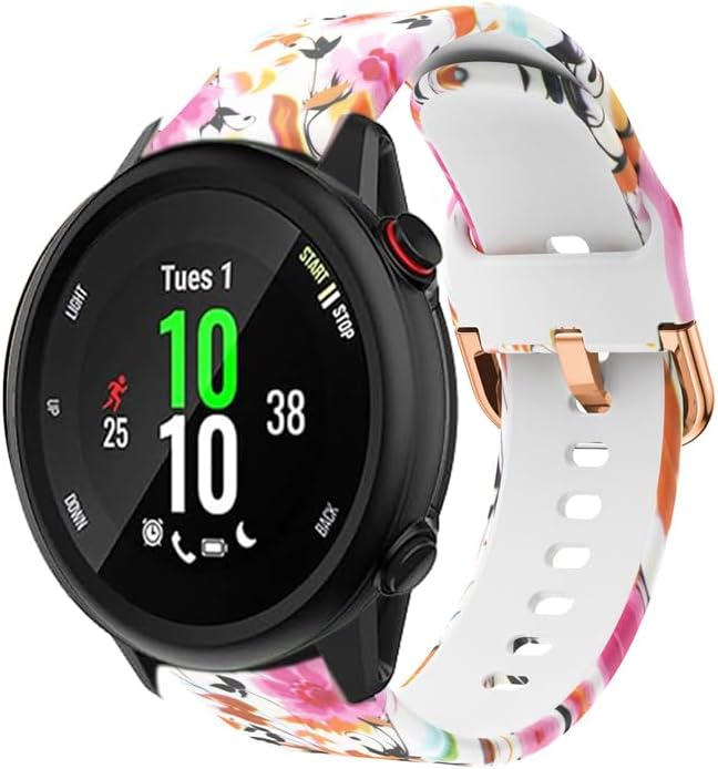 Correa de reloj compatible con Forerunner 45, correas de repuesto de reloj de silicona con patrón impreso para mujeres y hombres