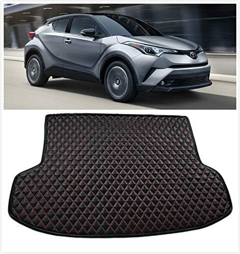 Kune Black Red Leather All Weather Cargo Liner Boot Carpet Liner Trunk Mat for Toyota CHR 2018-2019