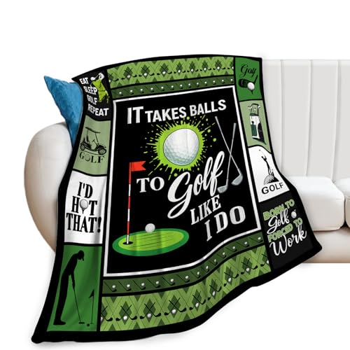 Golf Blanket Golf Sport Throw Blanket Golfing Gifts Blankets Stuff Fleece Flannel Plush for Golfers Men Women Lovers Adults Soft Bedding Gift for Sofa Bed Office Home Decor 40X50