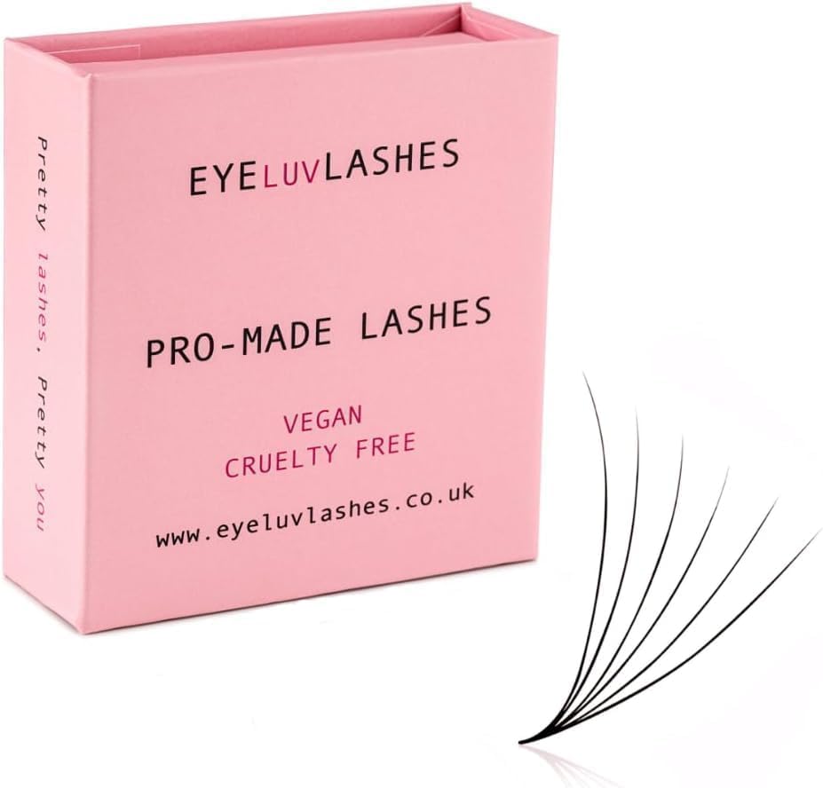 6D Promade Lash Fans D Curl 12mm Length 500 Individual Loose Fans premade Lash Fans 0.07 Pro made Lashes Individual Fans Eyelash Extensions Eyeluvlashes (D Curl 12mm Length)