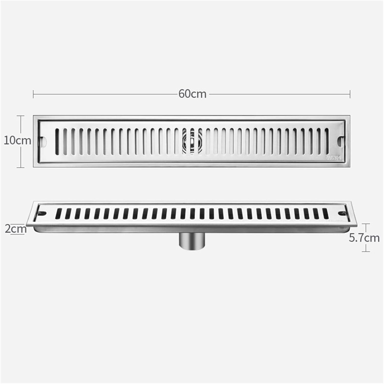 Desagüe Lineal De Acero Inoxidable para Ducha con Rejilla De Diseño De Ladrillo, Colador para Cabello, Desagüe Rectangular para Piso De Cocina Y Baño, Duradero Y Fácil Mid Drainage 60cm