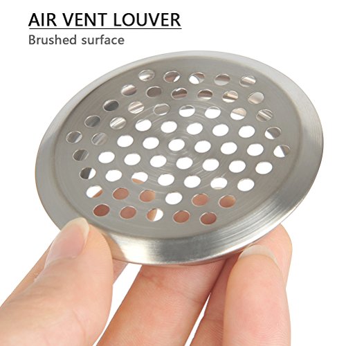 Foccts 20Pcs 2-1/8 Inch(53Mm) Circular Soffit Vent, Stainless Steel Round Soffit Vent Mesh Hole Louver, Circular Mesh Hole Air Vents For Kitchen, Bathroom, Cabinet, Wardrobe, Shoe Cabinet #TOP2