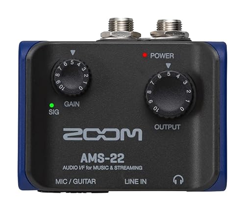 ZOOM AMS-22 USB-Audiointerface für Musikproduktion & Livestreaming – Kompakt, mobil & vielseitig, 2 Eingänge, ideal für Solo-Musiker