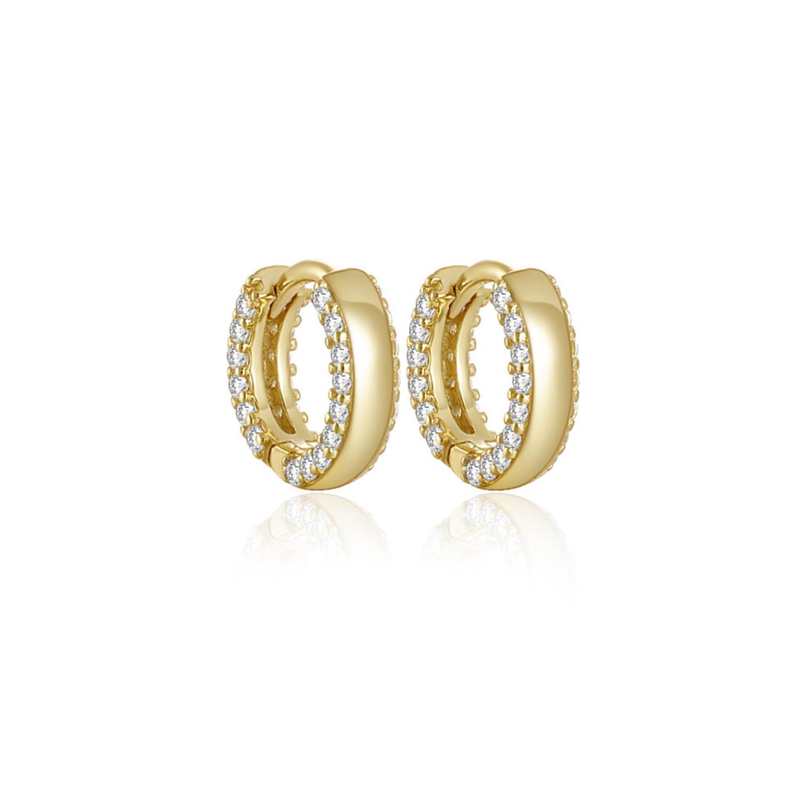 Orecchini Argento 925 Sterling Orecchini Di Zirconi Oro Orecchini Cerchio Piccoli