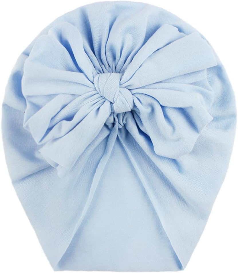 XYX Baby Girl Toddlers Breathable Cotton Hat Newborn Knotted Hat Cute Donut Soft Turban Bow Knot Cap - Image 3