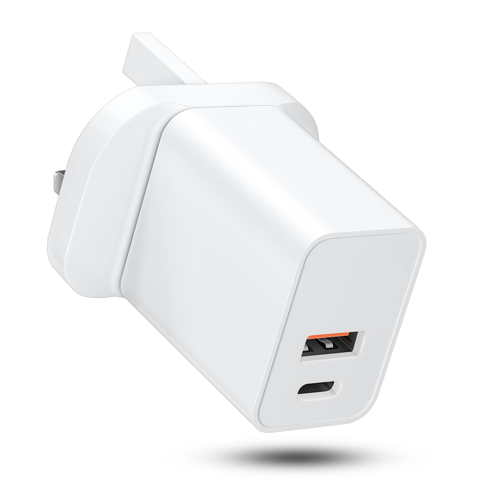 20W USB C Plug Fast Charge, USB Wall Charger Plug,Dual Ports Type C PD 3.0 UK Power Adapter for Apple iPhone 15/14/13/12/11/Pro/Pro Max/SE/Xr/Xs/X/8/7/6/5 Googel Pixel 5/4/iPad/Airpods etc