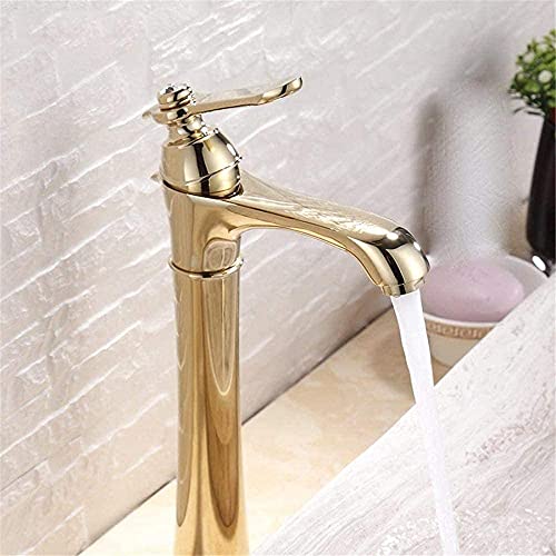 Robinet mitigeur de lavabo moderne or en laiton monocommande