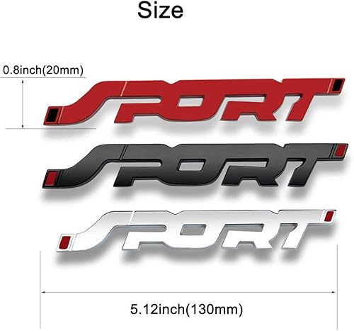 Miniatura 6 de Paquete de 2 calcomanías deportivas de metal para automóvil, emblema 3D de alta calidad para guardabarros laterales y maletero, compatibles con