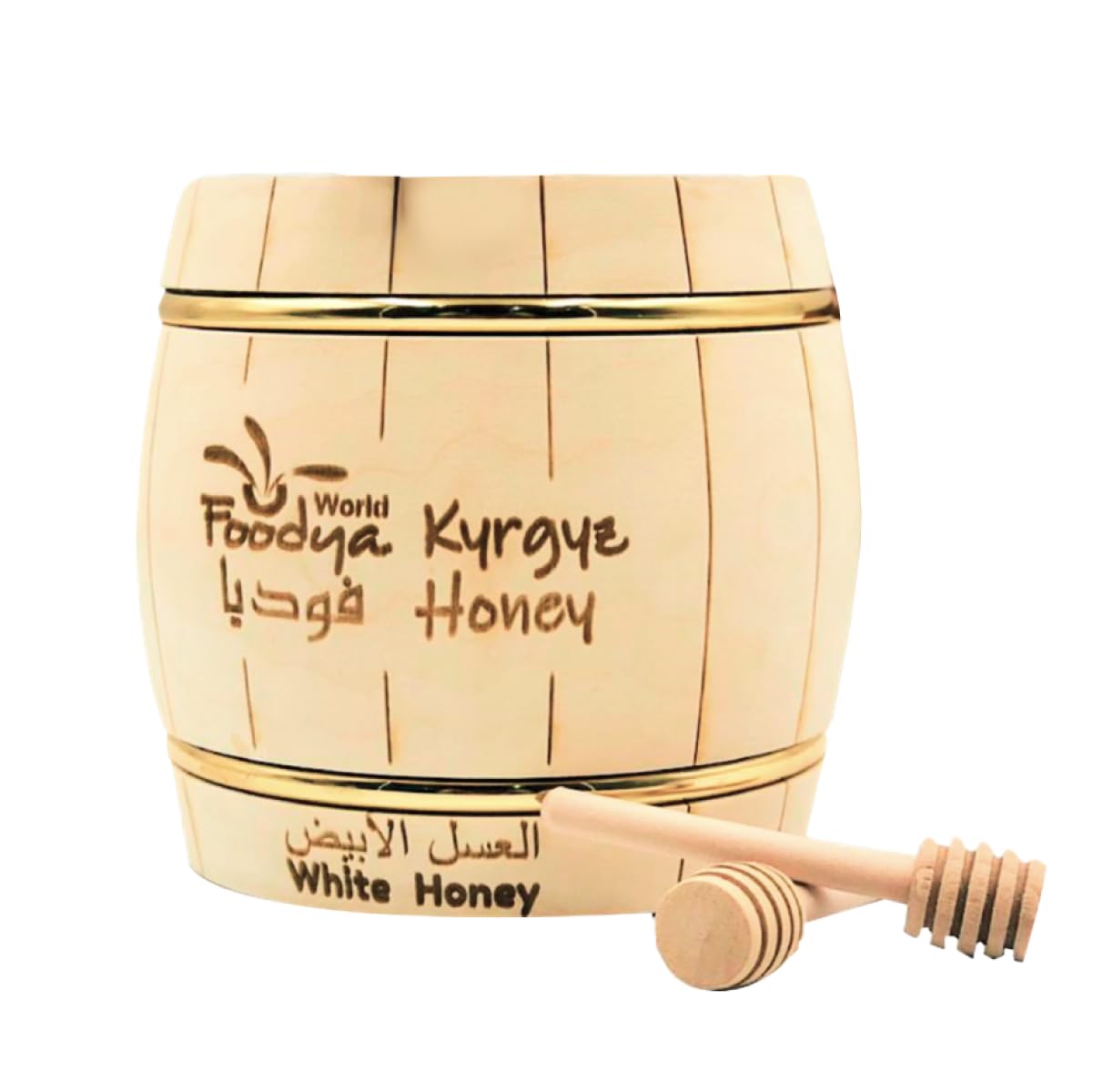 WORLD FOODYA فوديا 100% Pure, Raw Honey Jar No Sugar Added | Kyrgyzstan Honey Non-GMO | Daily Wellness Support 300g (10.58 Oz)