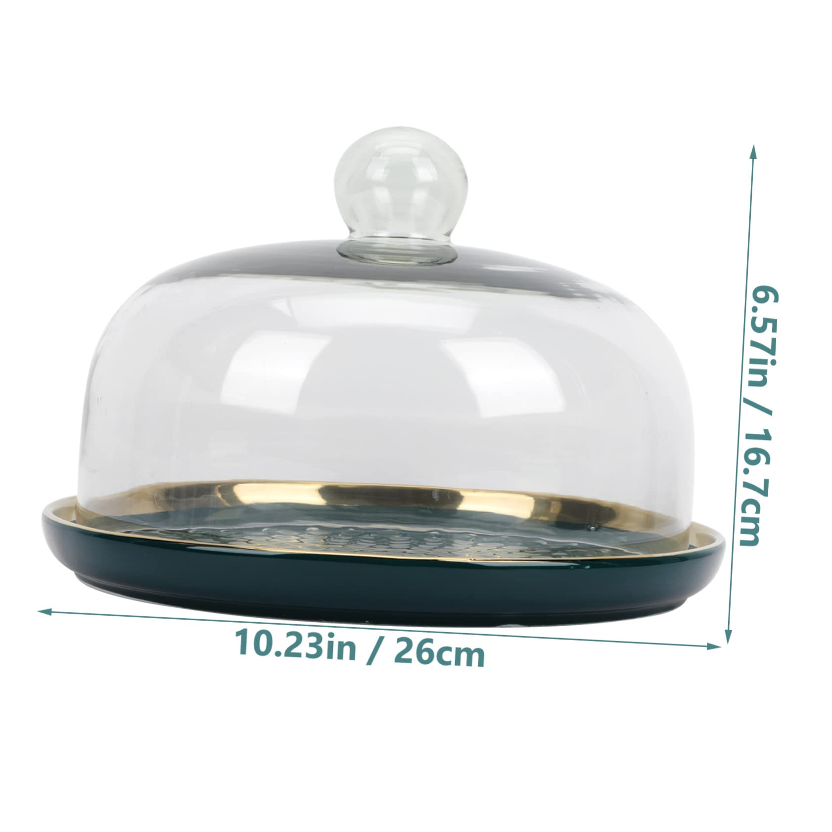 BRIGHTFUFU 1 Set Elegant Cake Dessert Storage Plate with Glass Cover Premium Fruit Serving Tray for Parties Events Daily Use Stylish Trim Design