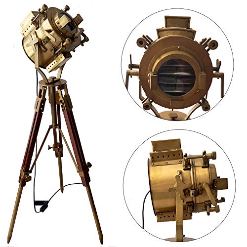 Antique Theater Tripod Marine Searchlight Nautical Wooden Tripod Retro Spotlight Led Floor Lamp Studio Focus Lamp Home Decor Buy Online In Congo Collectiblesbuy Products In Congo See Prices Reviews
