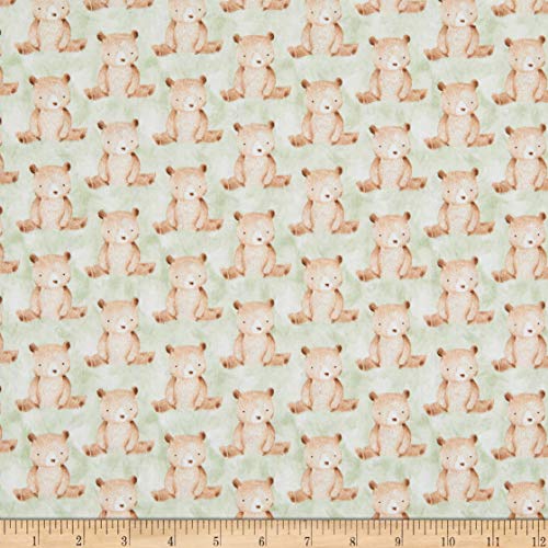 EXCLUSIVE Fabric Editions In the Forest Bears 1 Yard Precut Green