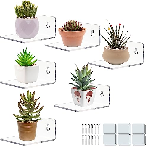 LUOBAO Acrylic Wall Shelves for Storage,Floating Shelf,Acrylic Display Shelves,Ledges...