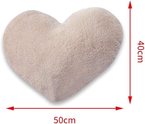 Miniatura 3 de vctops Heart Shaped Love Throw Pillow with Insert Soft Faux Rabbit Fur Cushion for Kids' FriendsChildrenGirlValentine's Day (16"x20",White)