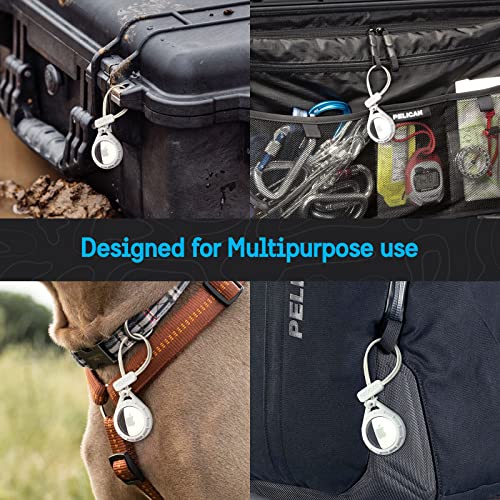 Image of Pelican Protector AirTag Holder - AirTag Keychain w /Rugged Strap Loop [Impact Resistant] [Travel Essentials] - Protective Air Tag Case for Dog Collar, Backpack, Keys, Luggage - Clear