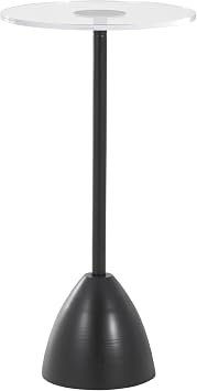 Deco 79 Metal Side End Accent Table Pedestal End Table with Clear Acrylic Tabletop, Side Table 13" x 13" x 26", Black