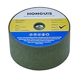 HONGUIS 4 Inch Green Silicon Carbide Grinding Stone Wheel,Cup Grinding Wheel for Granite Marble Concrete Masonry with 5/8'-11 Threaded Arbor (80 Grit)