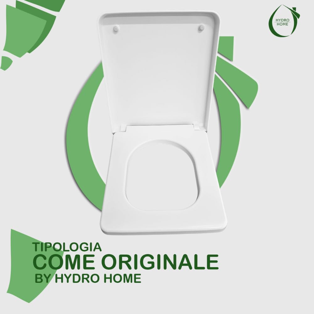 Copriwater Sedile Wc TOUCH 2 E TOUCH 3 DISEGNO CERAMICA Come Originale, In Plastica Termoindurente Avvolgente,Colore Bianco MADE IN ITALY
