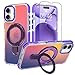 MOWIME Magnetic for iPhone 17 Case with Stand [Compatible with Magsafe] [Cute Fashion Fluorescent Design] [1 Screen Protector] Slim Translucent Matte Case for iPhone 17 6.3