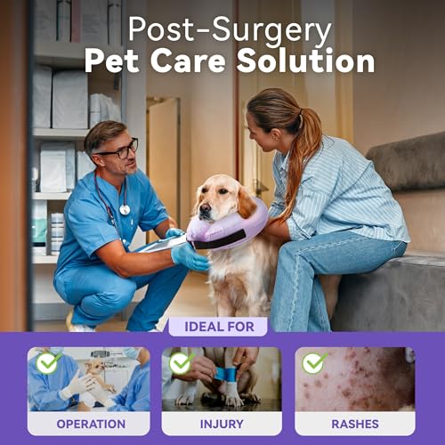 Image of Inflatable Dog Cone Collar - Donut Collar Recovery ECollar Alternative After Surgery - Soft Dog Cone for Small Medium Large Dogs