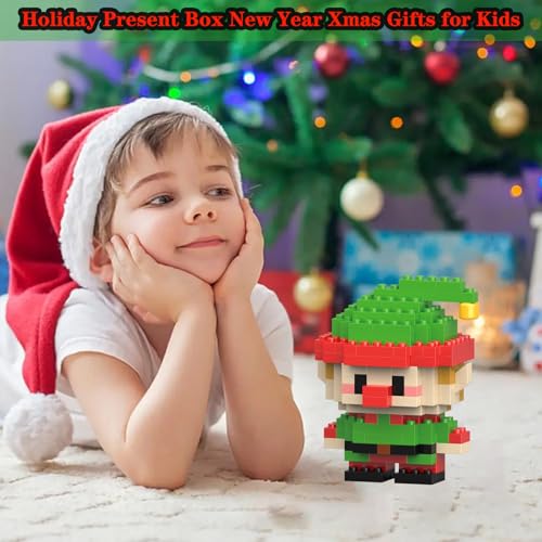 Image of Christmas Elf Building Micro Blocks Set Compatible with Lego Christmas Advent Calendar 2026 Stacking New Toys Holiday Present Box New Year Xmas Gifts for Kids and Adults (Elf)