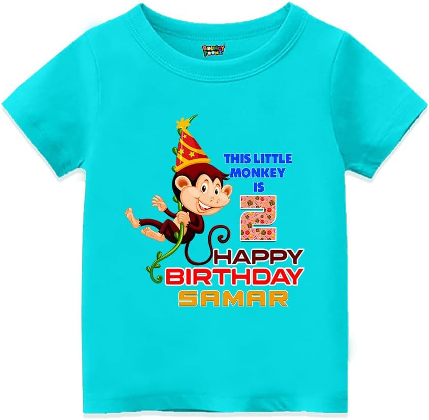 Customised 2nd Birthday Theme T Shirt Birthday Decoration for Boys and Girls - Kids Personalised Custom Return Gifts Themed Party