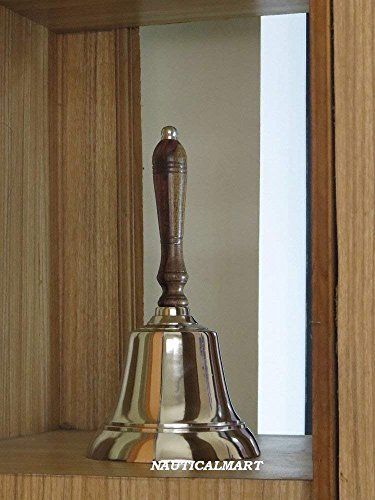 Chrome Ship Bell with Wooden Handle
